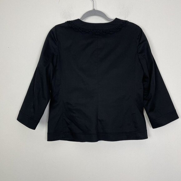 Talbots Black Short Blazer Loop Neck Design Single Button Size 4 Lined - Picture 7 of 7